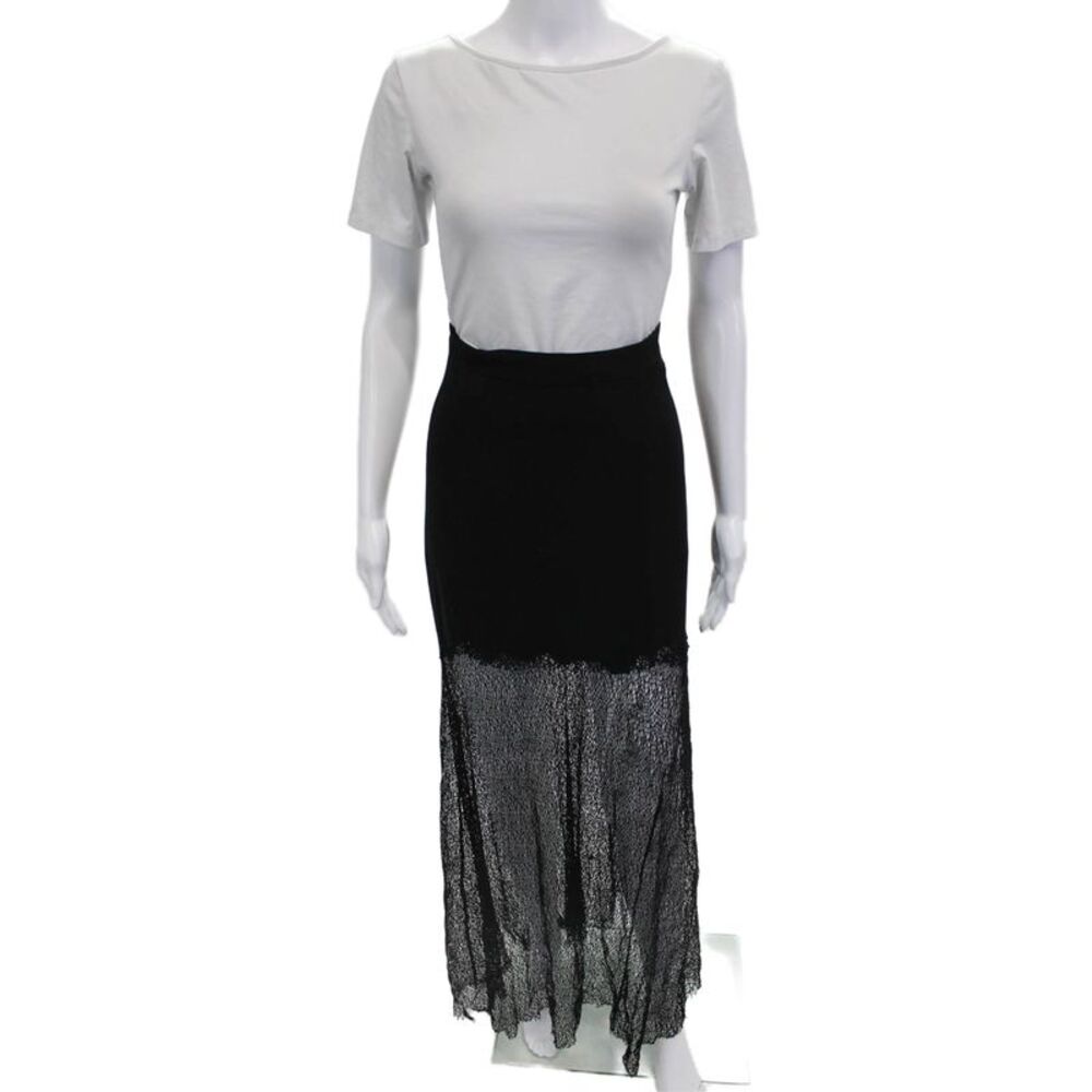 Vena Cava Womens Black Polyester Maxi Skirt Size 2
